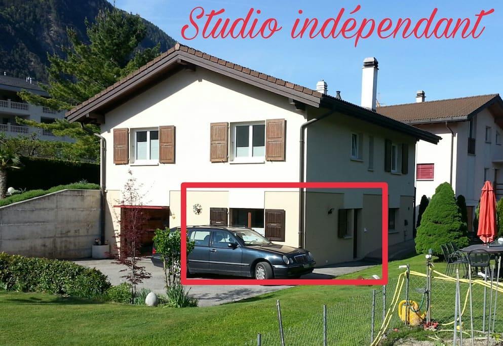 Studio Independant A Grône מראה חיצוני תמונה